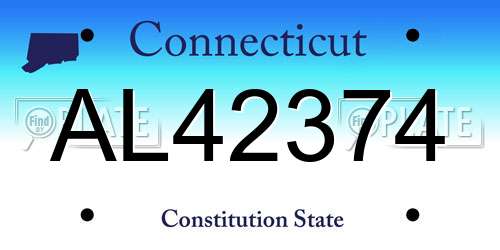 AL42374 Connecticut License Plate