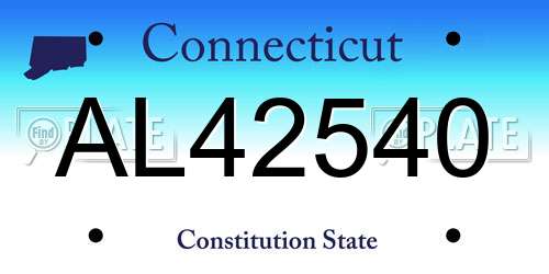 AL42540 Connecticut License Plate