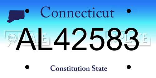 AL42583 Connecticut License Plate