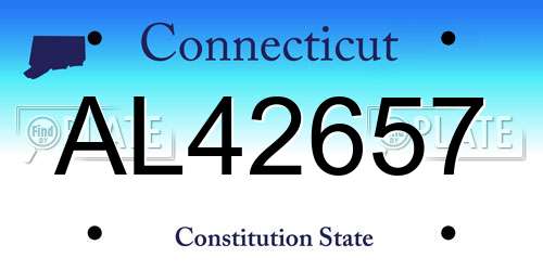 AL42657 Connecticut License Plate