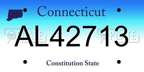 AL42713 Connecticut License Plate