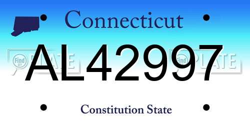 AL42997 Connecticut License Plate