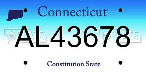AL43678 Connecticut License Plate