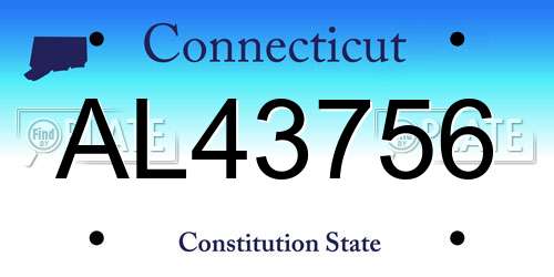 AL43756 Connecticut License Plate
