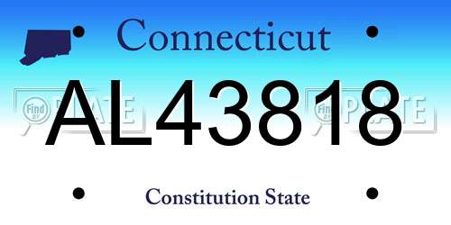 AL43818 Connecticut License Plate
