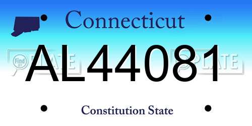 AL44081 Connecticut License Plate