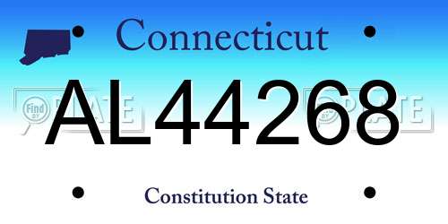 AL44268 Connecticut License Plate