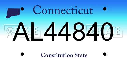 AL44840 Connecticut License Plate