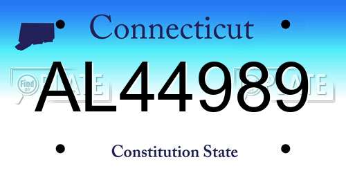 AL44989 Connecticut License Plate