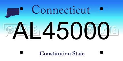 AL45000 Connecticut License Plate