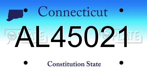 AL45021 Connecticut License Plate