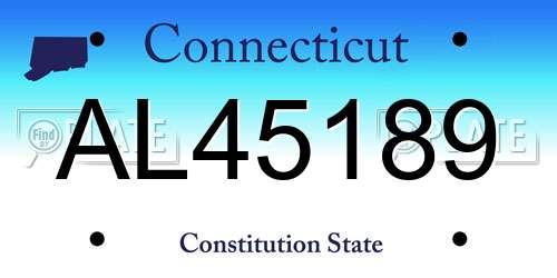 AL45189 Connecticut License Plate