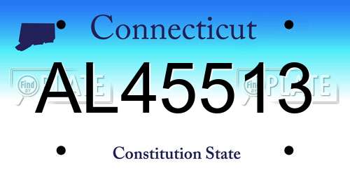 AL45513 Connecticut License Plate