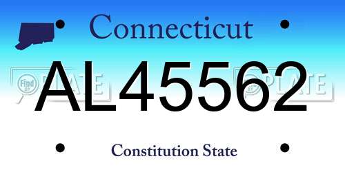 AL45562 Connecticut License Plate
