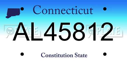 AL45812 Connecticut License Plate