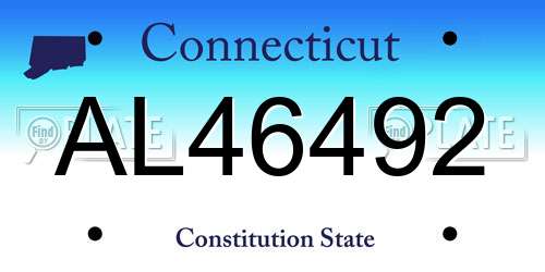 AL46492 Connecticut License Plate