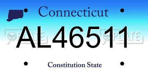 AL46511 Connecticut License Plate