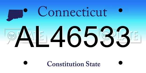 AL46533 Connecticut License Plate