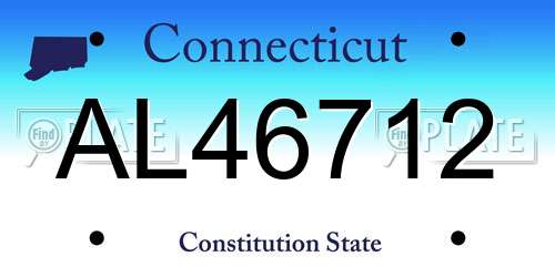 AL46712 Connecticut License Plate