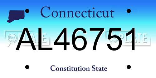 AL46751 Connecticut License Plate