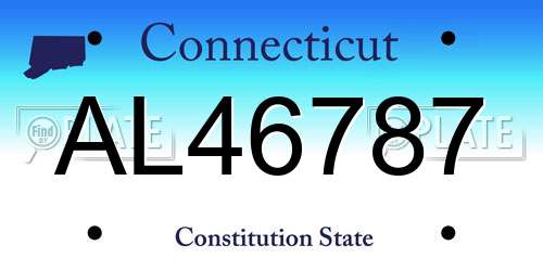 AL46787 Connecticut License Plate