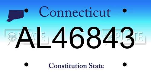 AL46843 Connecticut License Plate