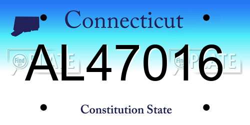 AL47016 Connecticut License Plate