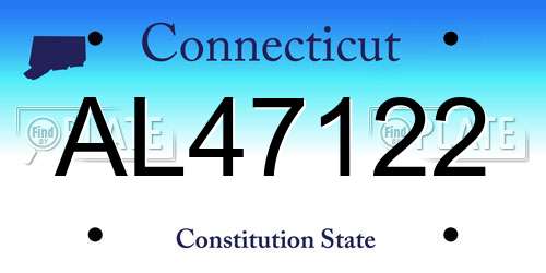 AL47122 Connecticut License Plate