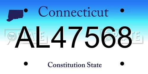 AL47568 Connecticut License Plate
