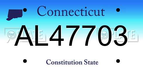 AL47703 Connecticut License Plate