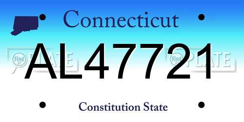 AL47721 Connecticut License Plate