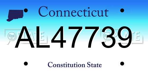 AL47739 Connecticut License Plate