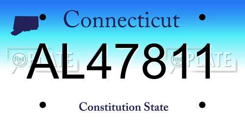 AL47811 Connecticut License Plate