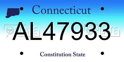 AL47933 Connecticut License Plate