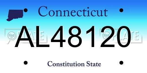 AL48120 Connecticut License Plate