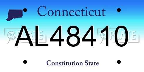 AL48410 Connecticut License Plate