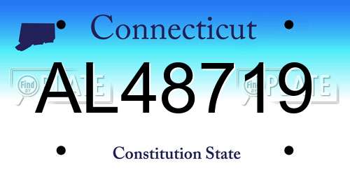 AL48719 Connecticut License Plate