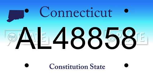 AL48858 Connecticut License Plate
