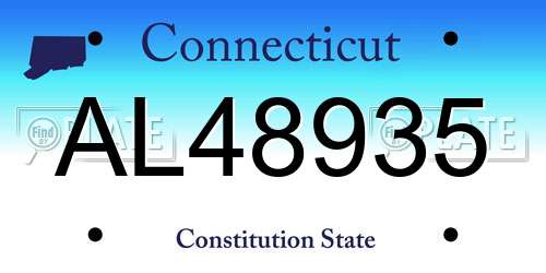 AL48935 Connecticut License Plate