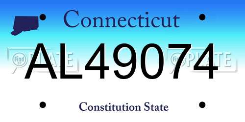 AL49074 Connecticut License Plate