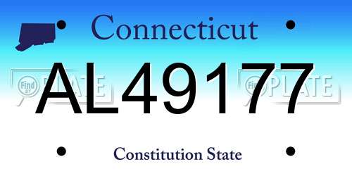 AL49177 Connecticut License Plate