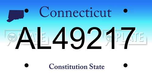 AL49217 Connecticut License Plate