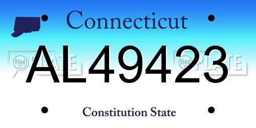 AL49423 Connecticut License Plate