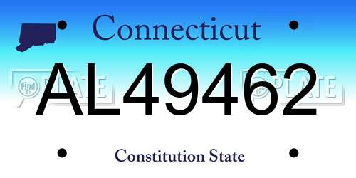 AL49462 Connecticut License Plate