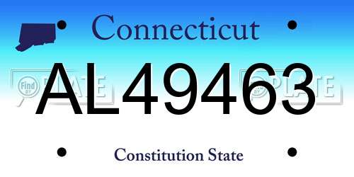 AL49463 Connecticut License Plate