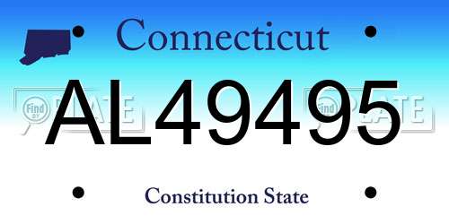 AL49495 Connecticut License Plate