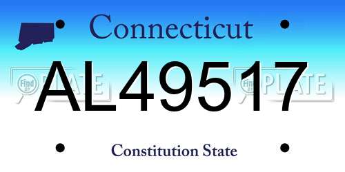 AL49517 Connecticut License Plate