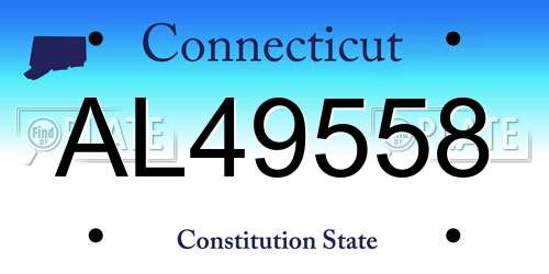 AL49558 Connecticut License Plate