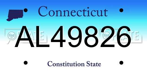 AL49826 Connecticut License Plate