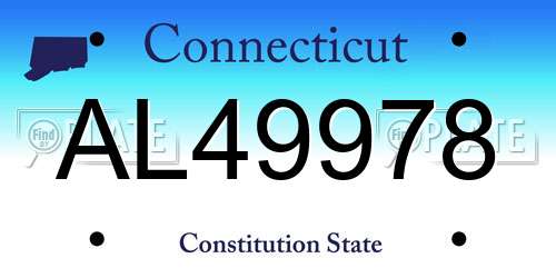 AL49978 Connecticut License Plate